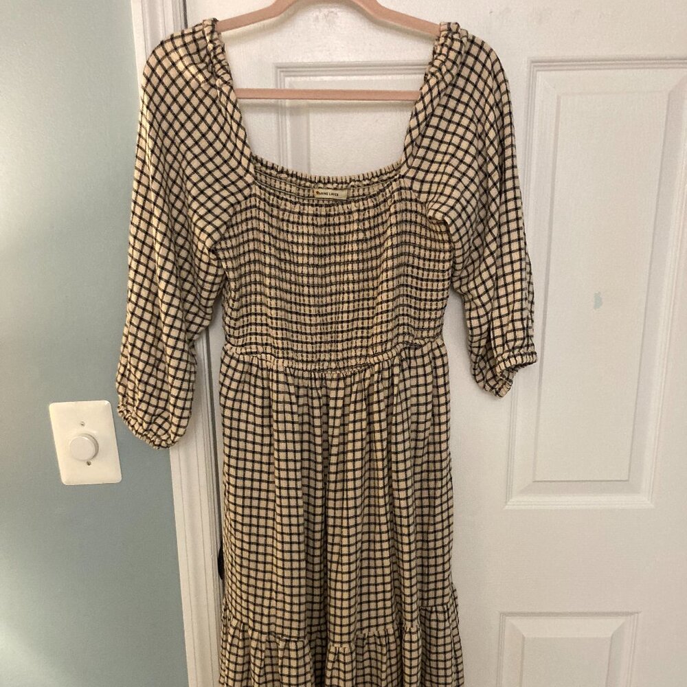 Marine Layer Ivy Smocked Windowpane Dress